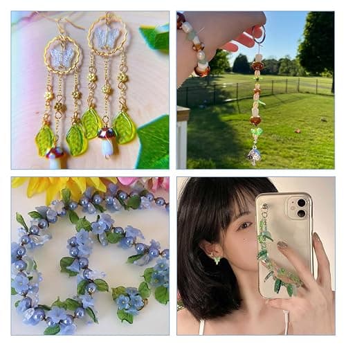 Pandahall 320Pcs Green Acrylic Leaf Beads Charms Transparent Maple Tree Leaves Pendants Cute Green Leaf Beads Caps for Jewelry Making Necklace Earring thumbnail 4