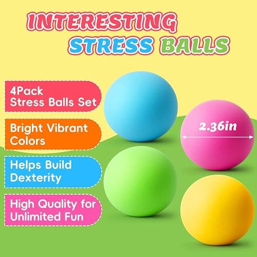 Stress Balls 4 Pack for Adults and Kids, Color Changing Squeeze Toys | Sensory Toys for kids with Autism, Squishy Fidget Toys for Stress and Anxiety Relief, Squishies Squeeze Prize for Classroom thumbnail 2