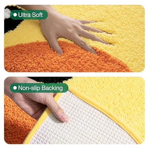 LUMI Cute Rubber Duck Bathroom Rugs, Absorbent Plush Bath Mats, Non-Slip Backing Washable Bath Rugs for Bathroom, Ideal for Kids Shower Sink Bathtub Bedroom, 22"x36", Duck thumbnail 6
