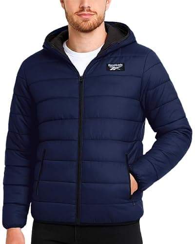 Reebok Mens Puffer Jacket - Lightweight Quilted Glacier Shield Plus Size Puffer Jackets for Men - Insulated Mens Winter Coats - Image 1