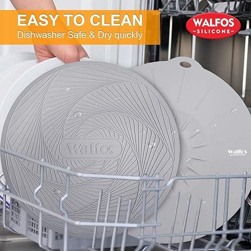 Walfos Silicone Microwave Mat & Lid Set, Heat Resistant Multi-Purpose Trivet Mat and Seal Lids, Non-Slip and BPA Free, Perfect for Oven and Hot Pan thumbnail 8