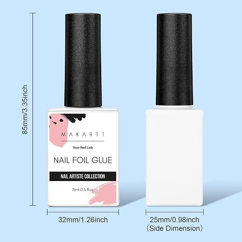 Makartt Nail Foil Glue Gel for Nail, Foil Gel Transfer for Nails Art Stickers Strong Adhesion Foil Transfer Gel Soak Off Salon DIY UV LED Lamp Required 15ML(0.5 fl.oz) thumbnail 6
