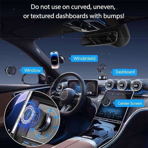 Jikasho Vacuum Magnetic Suction Phone Holder, Foldable and Retractable Hands-Free Suction Cup Phone Mount for Car/Gym/Mirror/Smooth Surface, Compatible with iPhone Android and All Smartphones (Black) thumbnail 2