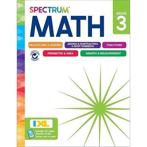 Spectrum 3rd Grade Math Workbook, Mathematics Activity Book for Kids Ages 8-9, Multiplication, Division, Fractions, Addition and Subtraction with 4 Digit Numbers, Classroom or Homeschool Curriculum - Image 1