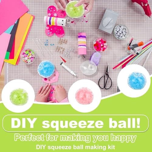 14pcs DIY Squishy Making Kits, Make Your Own Squeeze Ball Kit with Vacuum Tool Cable Tie TPR Skins Fillers Toys Gifts for Adults & Kids thumbnail 3