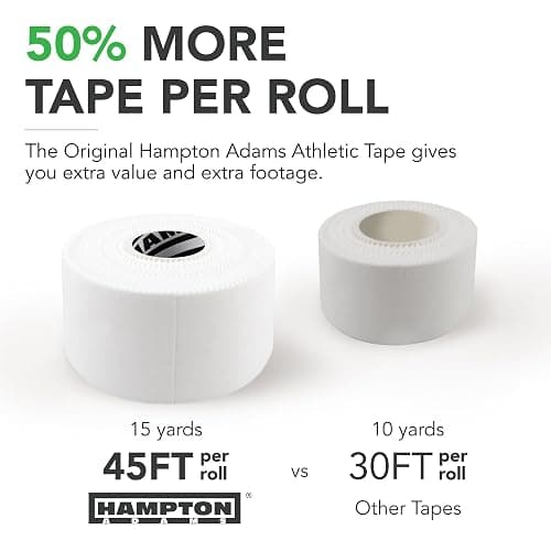 Hampton Adams | As Seen on Shark Tank | Original Athletic Sports Tape (3-Pack) | 45ft Rolls | Very Strong Easy Tear NO Sticky Residue | Best Tape for Athlete & Trainers | Fingers Ankles thumbnail 5
