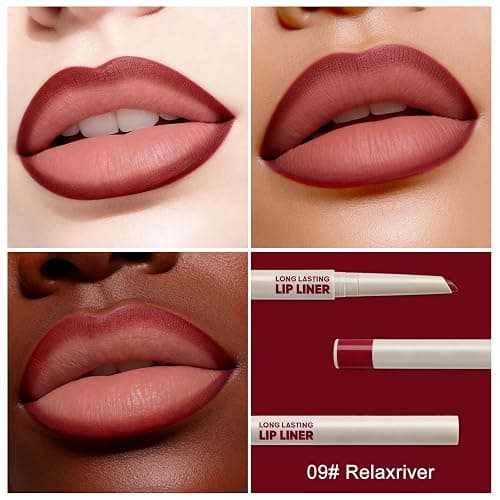 2Pcs Long-Lasting Matte Lip Liner, 2-in-1 Rich Color Creamy Waterproof Lipliner Pencil Makeup for Sculpting & Filling Lasts 24H +, Smooth and Smudge-proof Formula, Contour Your Lips and Eyes(09#) thumbnail 4