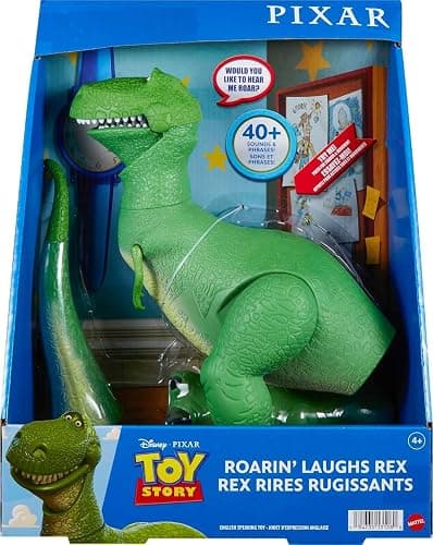 Mattel Disney and Pixar Toy Story Roarin’ Laughs Rex | Talking Dinosaur Action Figure with Moving Arms, 10.8-inch T Rex with 40+ Sounds & Phrases (Amazon Exclusive) thumbnail 6