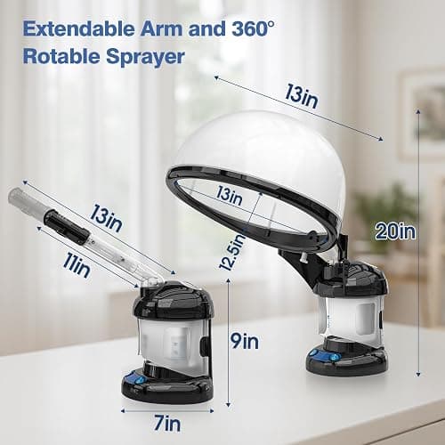 Hair Steamer Kingsteam 2 in 1 Ozone Facial Steamer, Design for Personal Care Use at Home or Salon Barber thumbnail 9