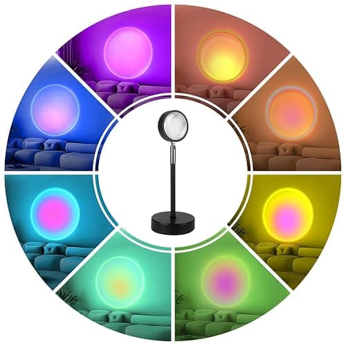 Sunset Lamp Projection - 16 Colour | Sunset Light with 24Keys Remote Multicolour - USB Port-Colour Changing & Fade Mode - 【𝐔𝐩𝐠𝐫𝐚𝐝𝐞𝐝】 App Control thumbnail 2