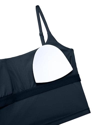CRZ YOGA Butterlift Scoop Neck Crop Tank Tops for Women - Padded Adjustable U Back Camisole Workout Longline Sports Bras thumbnail 5