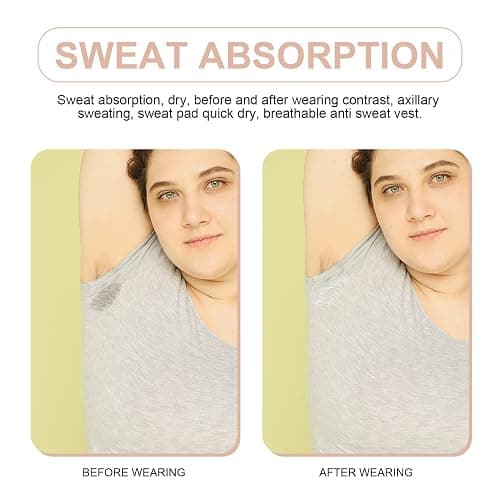 EXCEART Breathable Sweat Guard Underwear Vest - Absorbing Underarm Sweat Vest - Washable and Reusable for Women and Ladies thumbnail 5