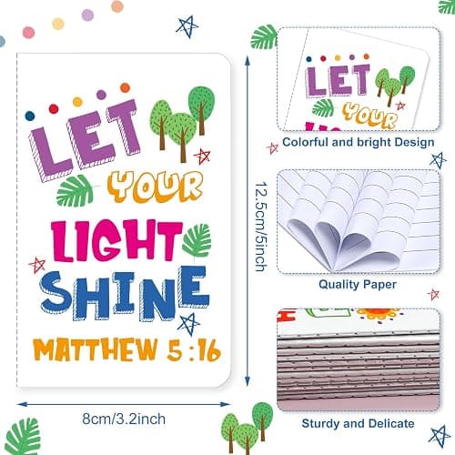 24Pcs Bible Verse Notepads,Mini Religious Pocket Notebooks Motivational Christian Small Inspirational Notepads Journals Gift Bulk Prizes for Kids Teacher School Home Travel Supplies (Bible White) thumbnail 3