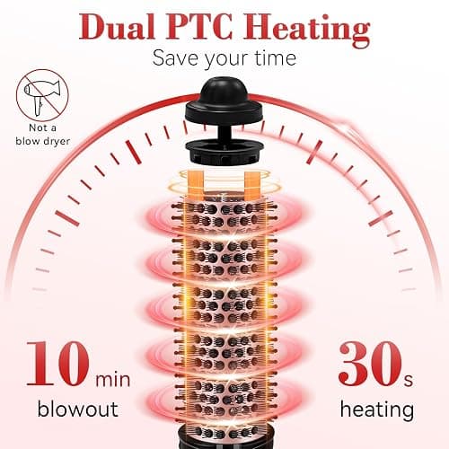 Ufree 1.5 in Ionic Thermal Round Brush for Blowout, 9 Heat Settings | 30s Fast Heat, 285–430°F, 360° Ionic Anti-Frizz, Ceramic-Coated Barrel, Dual Voltage, Travel Ready, Not for Wet Hair thumbnail 2