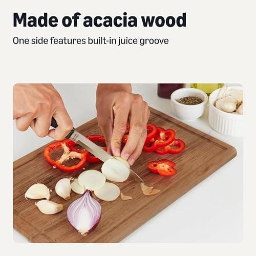 Amazon Basics Wooden Chopping Boards, 3-Piece Set, Acacia Wood Pre Oiled thumbnail 3