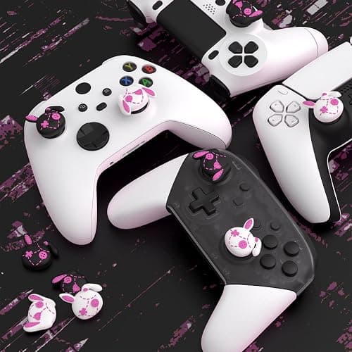 playvital Capuchons pour ps5 Manette Cover Joystick pour ps4,pour Xbox Series X S,Thumb Grip Caps pour Xbox One,Protection de Stick Analogique pour Switch Pro Controller,Lapin Punky Mignon thumbnail 7
