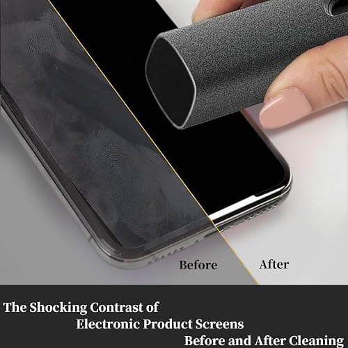 Car Screen Cleaner Spray and Wipe for Women, Cell Phone Touchscreen Cleaning Wiper Kit Accessories for MacBook Display iPad iPhone Mac Laptop Computer Monitor TV Screens, Black Grey White thumbnail 5