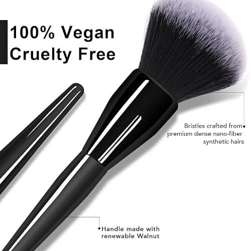 Large Powder Brush: Luxurious Foundation Brush, Professional Makeup Brush For Blending Liquid, Cream and Flawless Powder, Buffing, Blending, Vegan Makeup Tool With Cruelty-Free Bristles thumbnail 5