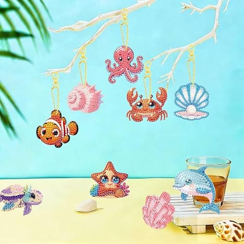 12 PCS Diamond Art Keychain Kits, DIY Diamond Painting Crafts, Beginner Art Kit, Arts & Crafts Gift thumbnail 2