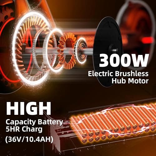 8.5 Inch Electric Scooters, 10.4Ah Class A Battery, 3 Speed ​​Modes, 15-21 Miles Range & 120kg Load thumbnail 5