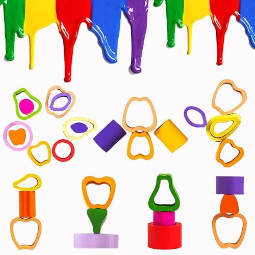 Symdiro Montessori Toys for 1 2 3 Year Old Boys Girls - Wooden Sorting & Stacking Toys for Kids - Toddler Toys Age 1-3 - Shape Sorter and Color Stacker Preschool Kids Gifts - Chroma thumbnail 5