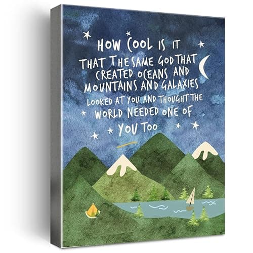 Wailozco Same God Creation Wall Art,Mountain Wall Art for Nursery Toddler Boy Room Wall Decor,Christian Kids Canvas Framed Poster Print,Adoption Gifts First Communion Gifts for Boys - Image 1
