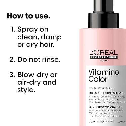 L'Oréal Professionnel Paris | Spray 10 in 1 multiuso per capelli colorati Vitamino Color Serie Expert, Formula anti-sbiadimento, 190 ml thumbnail 5