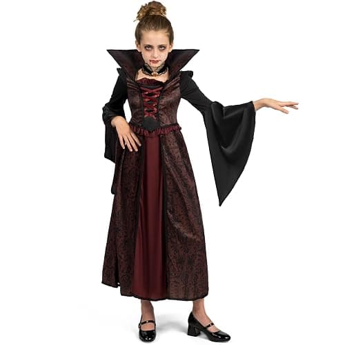 Spooktacular Creations Halloween Royal Vampire Costume Set for Girls Halloween Dress Up Party, Cosplay, Vampire-Themed Party thumbnail 4