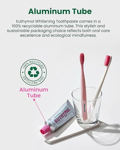 EUTHYMOL Whitening Toothpaste (3.7fl oz) - Stain Removal in 2 Weeks, Long-Lasting Freshness for Sensitive Gum & Teeth. Bad Breath, Cavity Prevention. Recyclable Aluminum Tube thumbnail 5