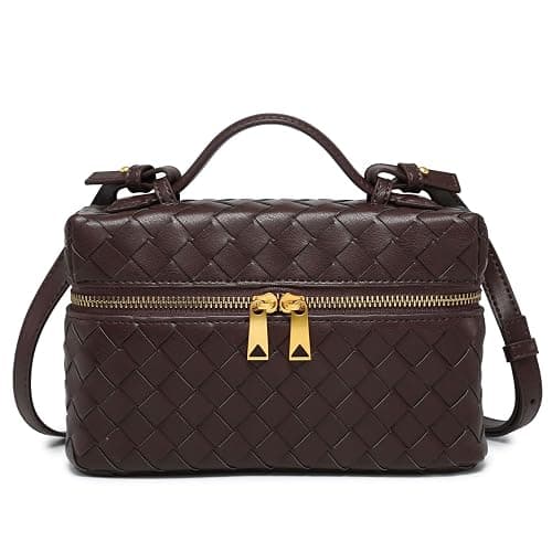 Rejolly Top-Handle Pouch Handbag for Women Woven Leather Vanity Case Designer Crossbody Bag Quiet Luxury Trendy Purse - Image 1