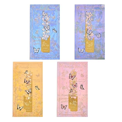 4pcs Metal Bookmarks, Butterfly Flower Theme Pretty Book Marks for Reading Women, Cute Book Markers for Writers, Kids, Teens, Men Readers, Reading Accessories Gifts for Book Lovers thumbnail 3