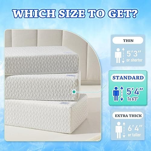 HARBOREST Ice Cube Cooling Pillow for Side Sleepers Memory Foam Side Sleeper Pillow Support Head & Neck for Pain Relief，12"x24"x5" - White-ice - Standard-24"x12"x5" thumbnail 2