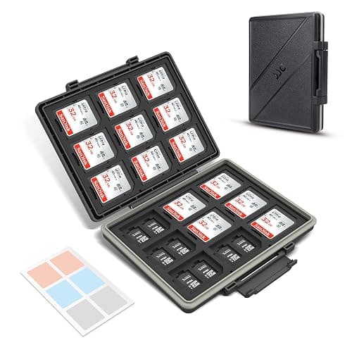 [High Capacity] 54 Slots Memory Card Case for 36 Micro SD and 18 SD Cards with Labels,Water-Resistant Anti-Shock Anti-Dust,Micro SD/SDHC/SDXC TF Card and SDHC/SDXC Holder Organizer Storage - Image 1