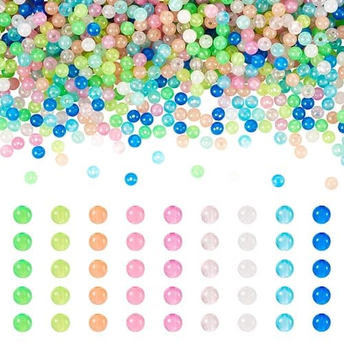 1784Pcs 6mm Luminous Round Beads Glow in The Dark Beads Color Changing Bracelet Bead Glow Pony Bead for Halloween Bracelet Earring Jewelry Making Gifts thumbnail 8