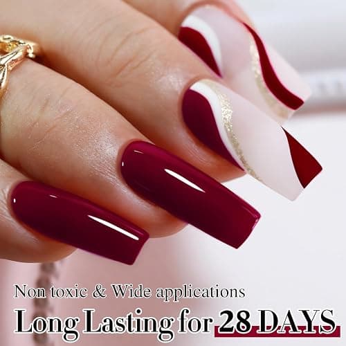 Double Rhythm 15ML Gel Nail Polish Pure Sheer Same Color Same Bottle Soak Off Gel Polish Art Manicure Salon DIY at Home for Women (Burgundy-A1129) thumbnail 8