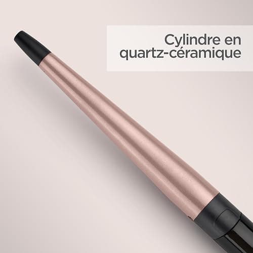 BaByliss Boucleur manuel conique Rose Quartz - Cylindre conique en céramique de 25 à 13mm, Pour des boucles et un wavy naturels, 6 réglages de température de 160°C à 210°C , Noir et rose, C454E thumbnail 6
