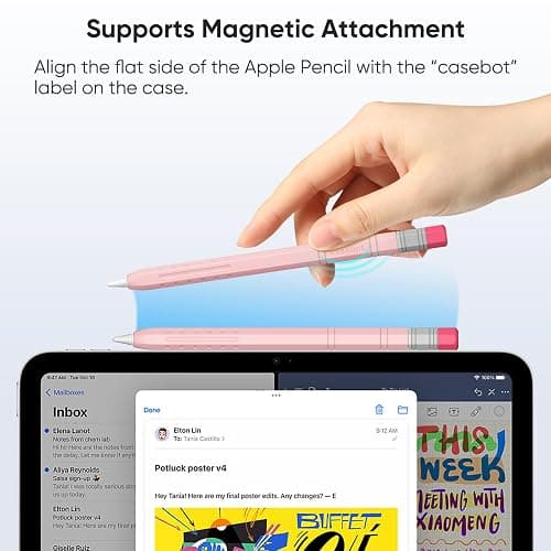 Fintie Silicone Sleeve for Apple Pencil (USB-C), Light Pen Skin Case Cover Soft Protective Anti-Slip Pencil Grip Holder, Supports Magnetic Attachment, Pink thumbnail 4