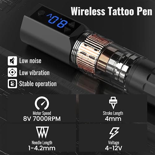 Wormhole Tattoo Kit Wireless Tattoo Gun Kit 2pcs Cordless Tattoo Pen 20pcs Tattoo Cartridge Needles Complete Tattoo Machine Kit for Beginners WTK378 thumbnail 2
