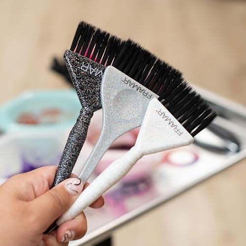 FRAMAR Hair Color Brush Set – Glitter Color Brush, Hair Dye Brush Kit, Hair Coloring Brush - Multi-Colored Connect and Color Bowl Set – Mixing Bowls for Hair Color thumbnail 2
