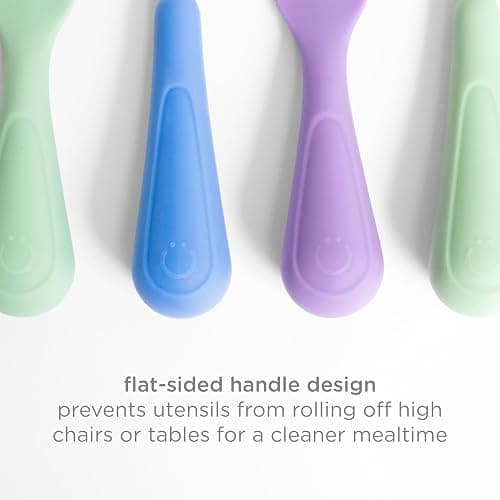 Ubbi Toddler Utensils Set, 2 Pack – Stainless Steel Fork & Spoon with Easy-Grip Silicone Handles, Kids Silverware for Self-Feeding & Baby-Led Weaning, BPA-Free Dishwasher Safe, Smoothie Purple thumbnail 5