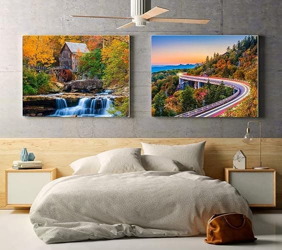 2 Pack 1000 Pieces for Jigsaw Puzzles for Adults, Fall Autumn Nature Landscape Scene Challenging Puzzle Perfect for Family Activity Game Nights Gifts(Glade Creek Gristmill & Blue Ridge Parkway) thumbnail 7