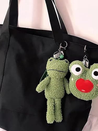 BCIULASL Cute Keychain Frog Plush Keychain Accessories Kawaii Keychains for Backpacks, Bags, Purse, Phone, Car Key Ring, Birthday Christmas Valentines Day New Year Gifts for Men Women thumbnail 6