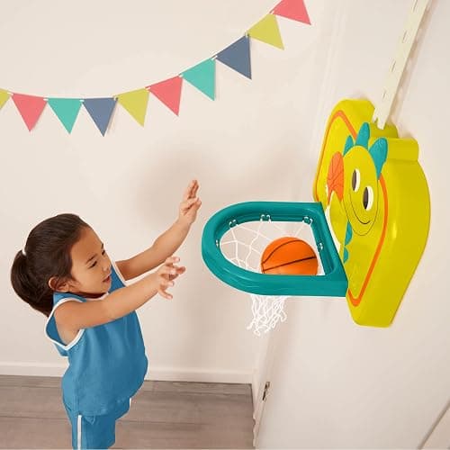 B. Toys – Hanging Basketball Net – Adjustable Height – Mini Ball & Air Pump – Sports Toys & Active Play – 3+ Years– Dinosaur Dribbler thumbnail 4