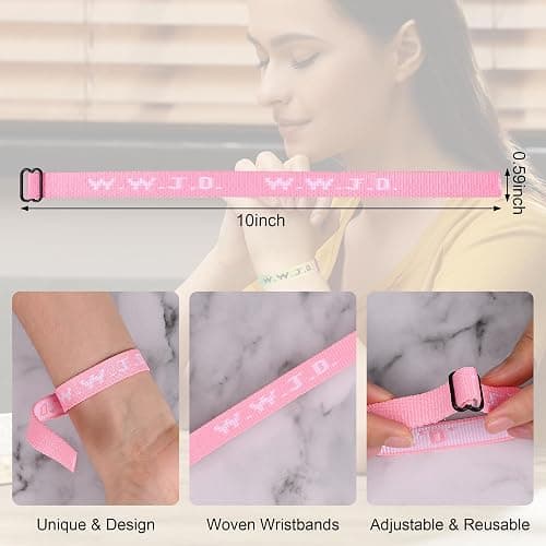 Pmormyy WWJD Bracelet Pack for Women Men, Christian Jesus Gifts Wristbands, Adjustable WWJD Bracelets Bulk What Would Jesus Do Bracelet thumbnail 3