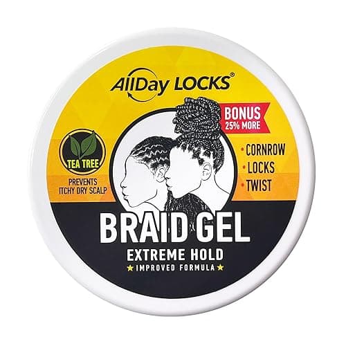 AllDay Locks Braid Gel Extreme Hold - Braiding Gel for Cornrows, Locks and Twisting, Moisturizing Edge Control for Women and Men, Natural Formula - 5 Oz thumbnail 2