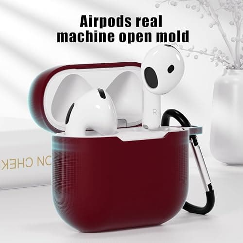 AKABEILA Hülle Kompatibel mit Apple AirPods 4 2024 mit Karabiner Weiches Verdicktes TPU Schutzhülle Volltonfarbe Case AirPods 4 Generation Ladehülle Front LED Sichtbar thumbnail 5