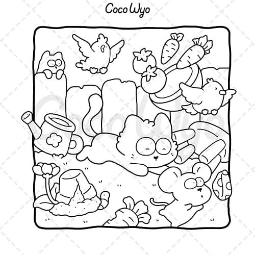 The Little Cat: Cozy Life of Kitty Coloring Book for Adults and Teens (Cozy & Cute Coloring) thumbnail 8