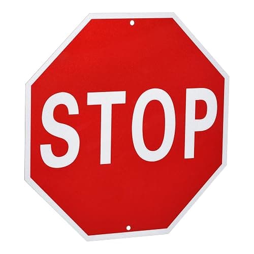 sourcing map Stop Sign 12" x 12" Warning Reflective Aluminum Signs for Street Traffic, Octagon Rust Free Sign - Image 1