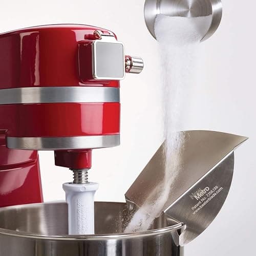 New Metro Design PC-10 Pouring Chute Compatible with KitchenAid Stand Mixer with Stainless Steel Bowl, Silver thumbnail 6