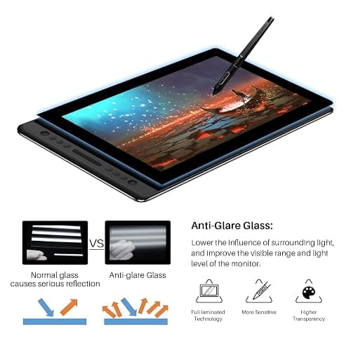 HUION KAMVAS Pro 16 Drawing Tablet with Screen, 15.6 inch Pen Display Anti-Glare Glass 6 Shortcut Keys Adjustable Stand, Graphics Tablet for Drawing, Writing, Design, Work with Windows, Mac and Linux thumbnail 2